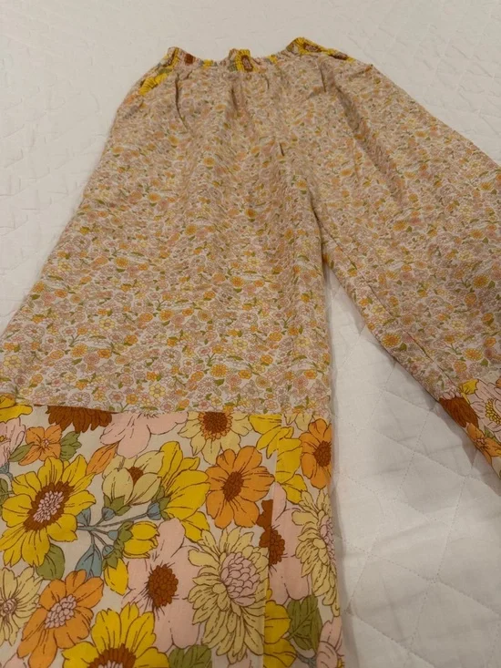American Eagle Outfitters Yellow Floral Wide-Leg Palazzo Pants - Picture 3 of 5